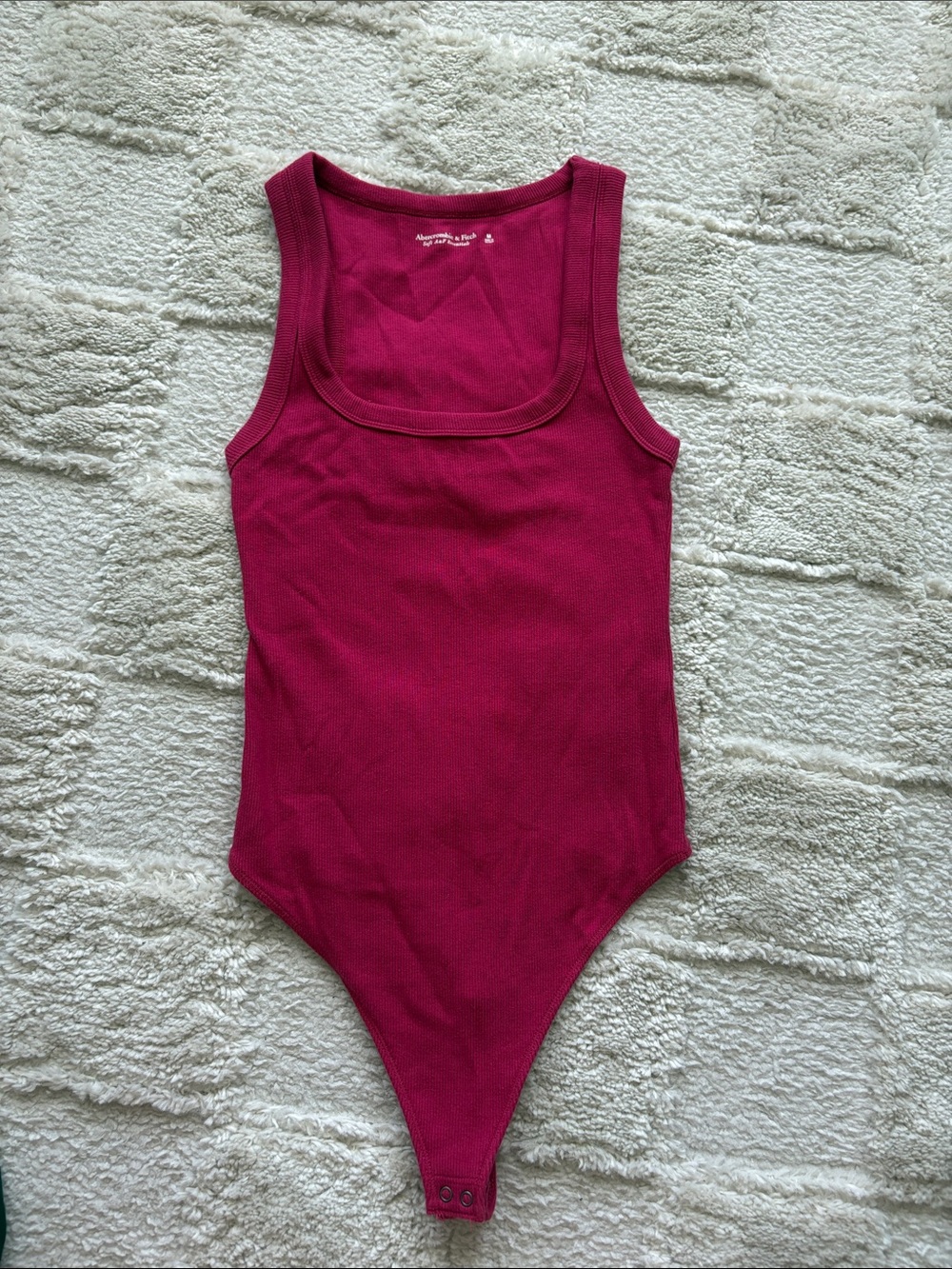 Abercrombie & Fitch Magenta Ribbed Tank Bodysuit